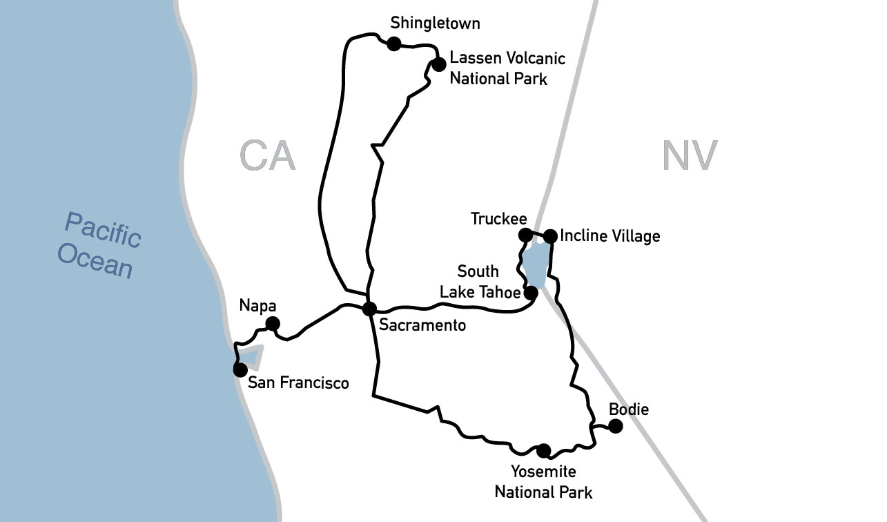 California Road Trip Itinerary Map