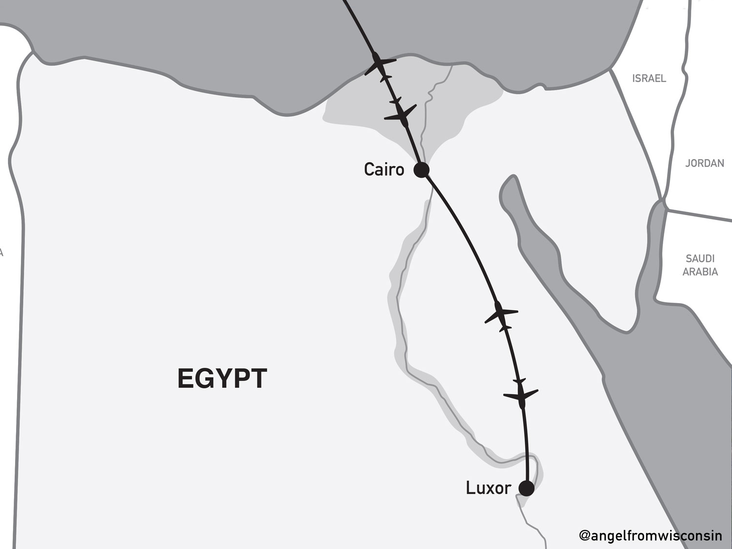 Egypt Itinerary Cairo Luxor Map